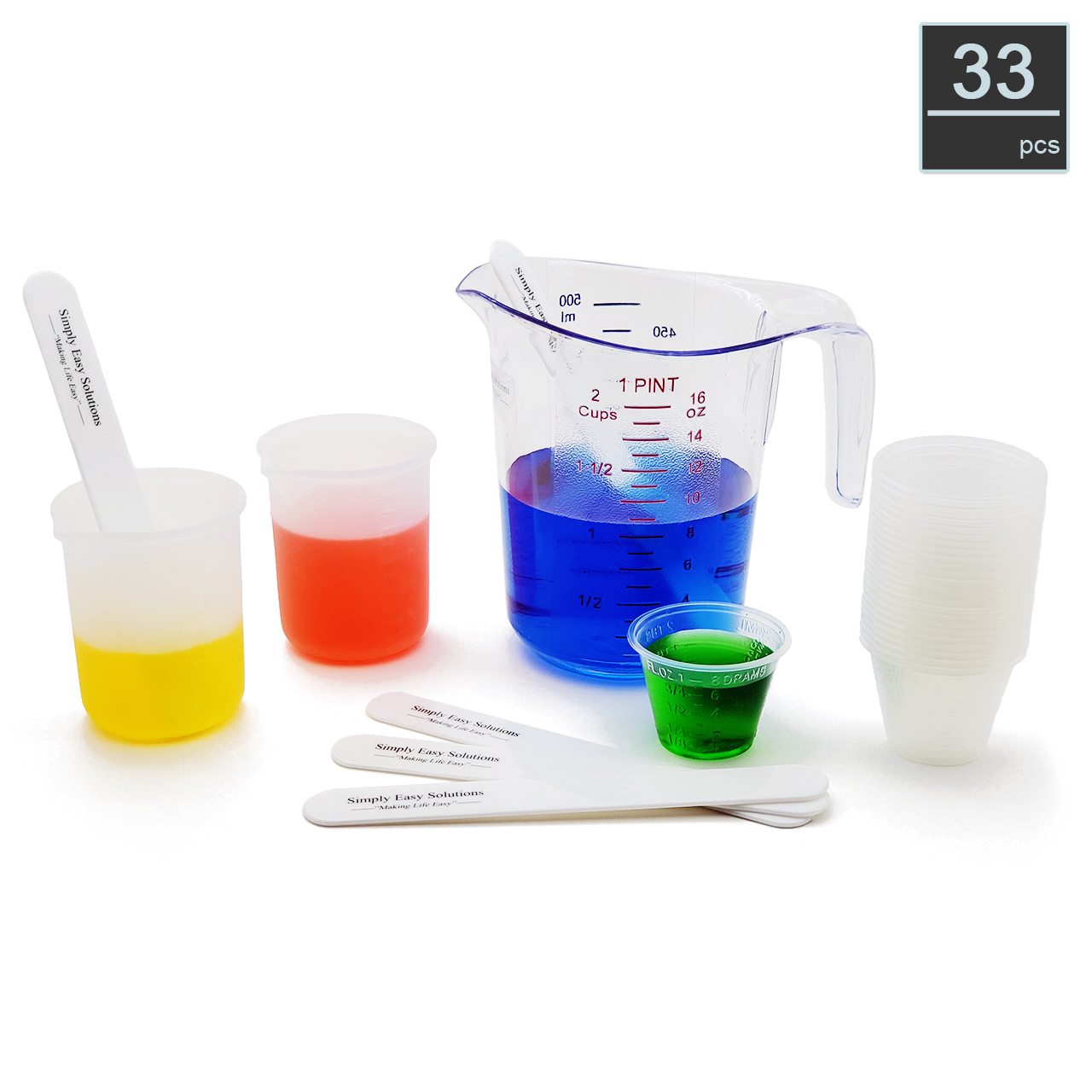 Measuring Cup with Markings for oz., ml, cc, tbs, and drams